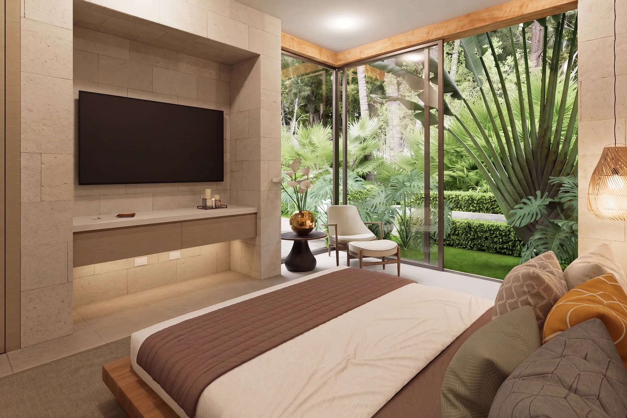 Model C bedroom from the opposite corner